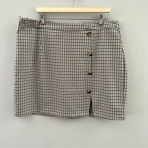 Shein Women Mini Skirt 3xl Plaid Black White Yellow Skirt